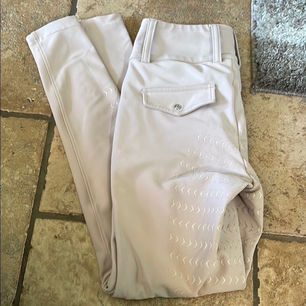 Beige Riding Pants with Grip Details black heart equestrian